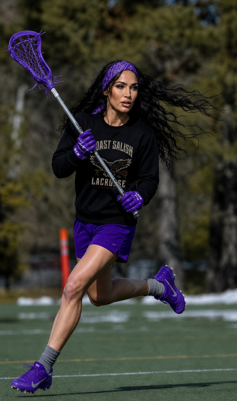 Crows Lacrosse Team Sweatshirt – Coast Salish Art for Women