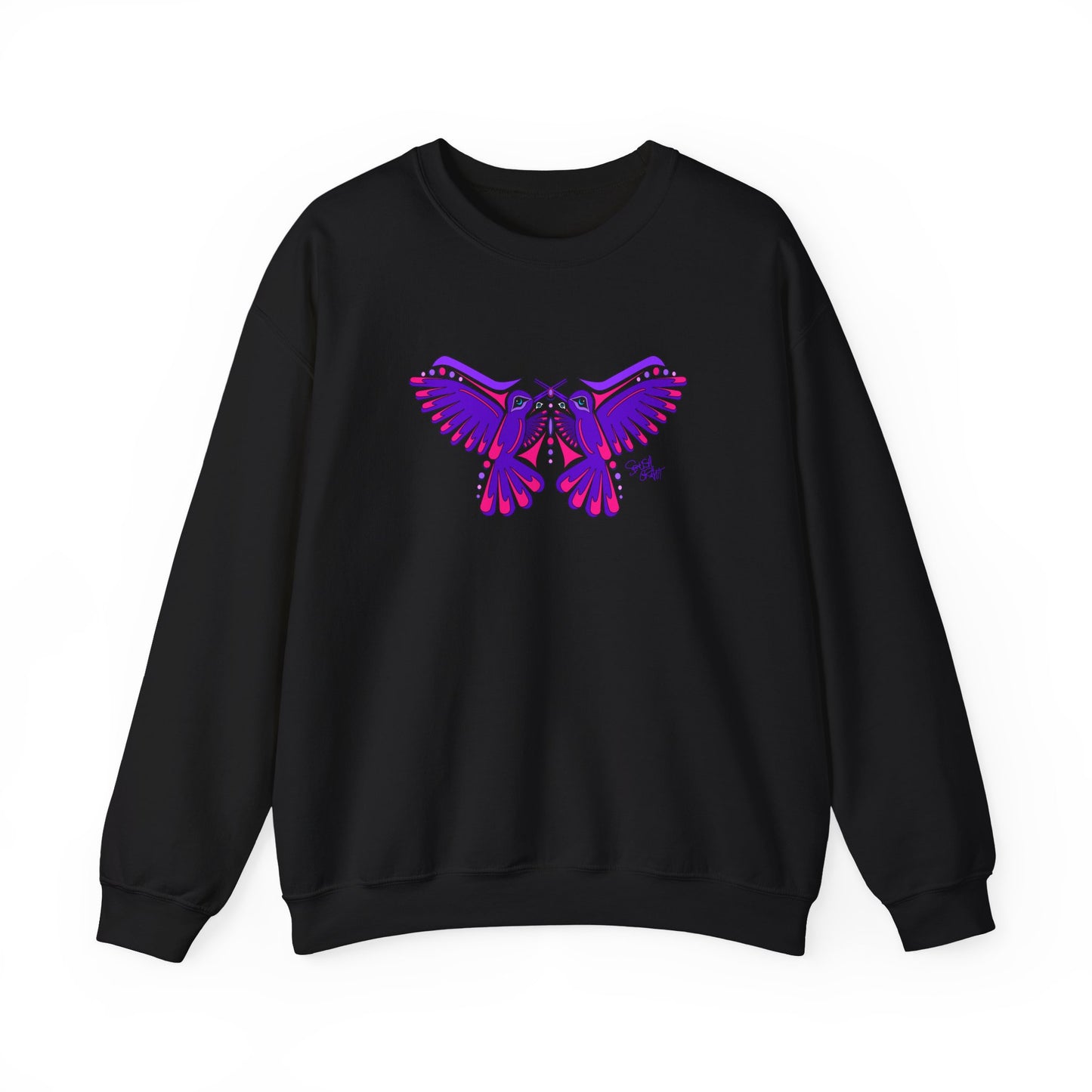 Hummingbird Purple Butterfly Sweatshirt – Coast Salish Art for Women