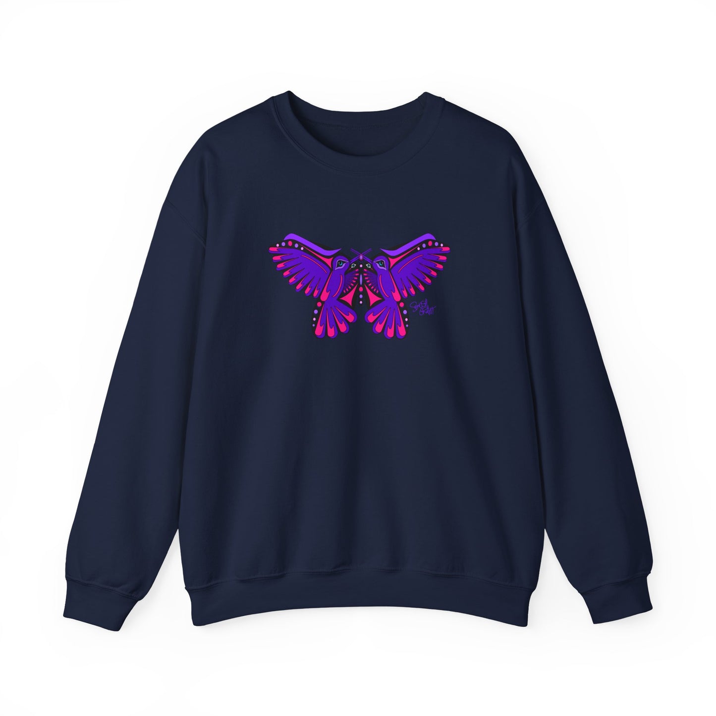 Hummingbird Purple Butterfly Sweatshirt – Coast Salish Art for Women