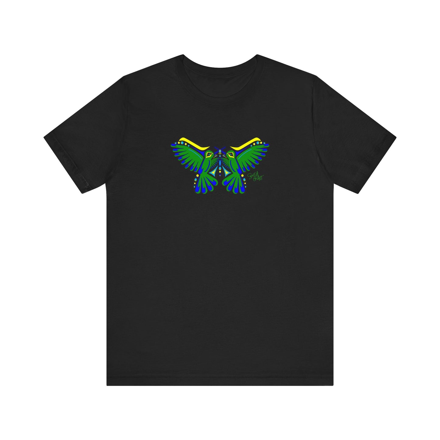 Hummingbird Green Butterfly Coast Salish T-Shirt for Women – Original Indigenous Art