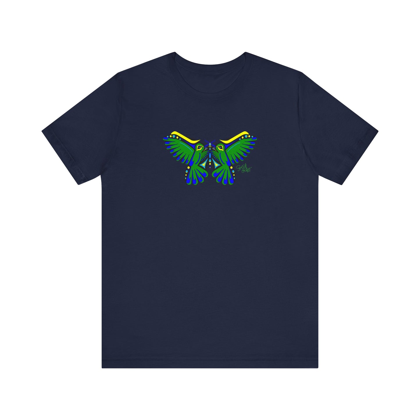 Hummingbird Green Butterfly Coast Salish T-Shirt for Women – Original Indigenous Art