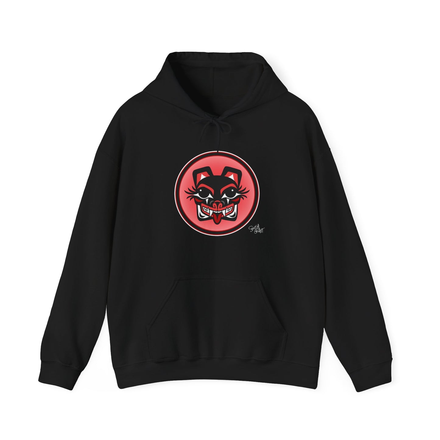 Mama Bear Baller Hoodie – Coast Salish Bear Head Circle Crest for Women