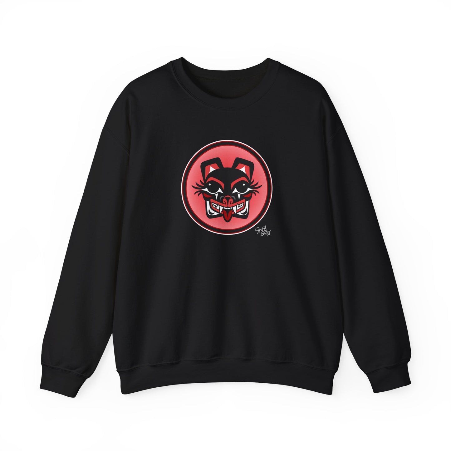 Mama Bear Baller Sweatshirt – Coast Salish Bear Head Circle Crest for Women