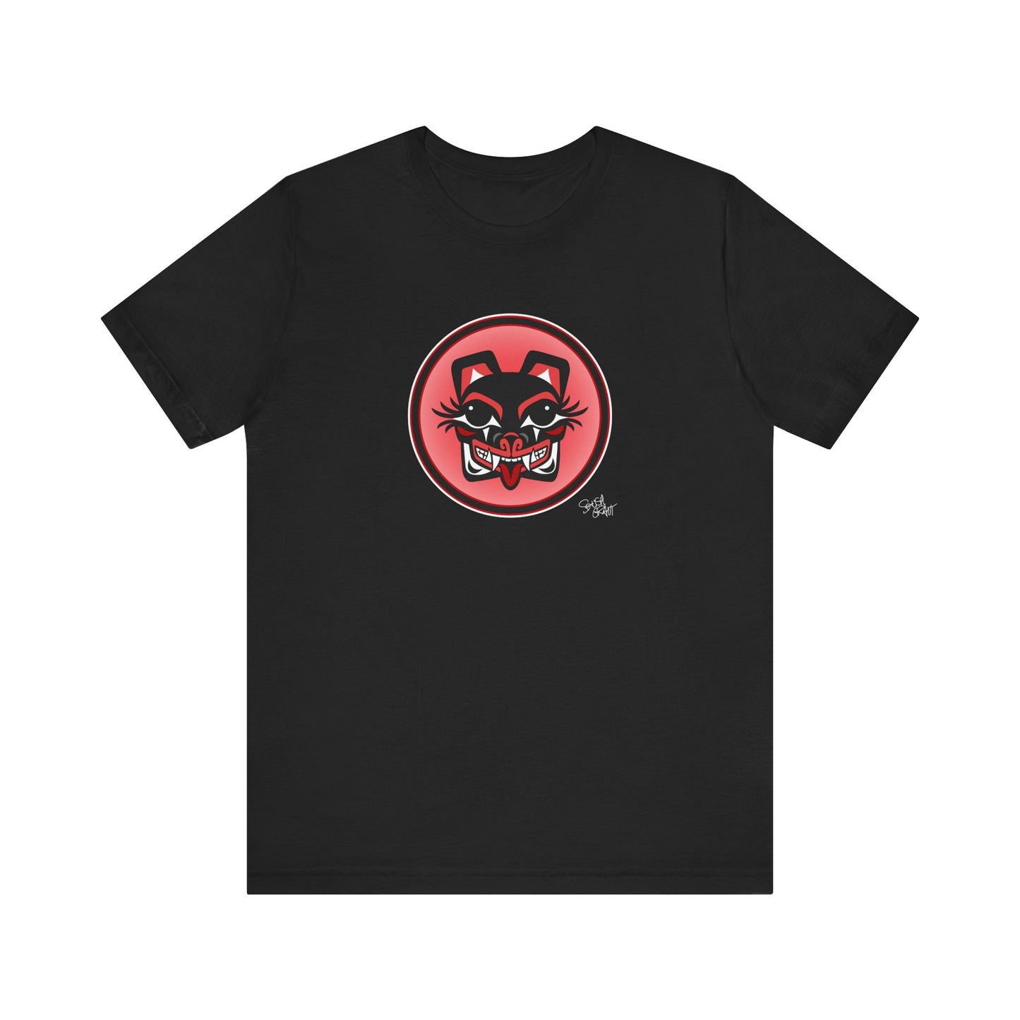 Mama Bear Baller Circle Crest T-Shirt – Coast Salish Bear Head Art for Women