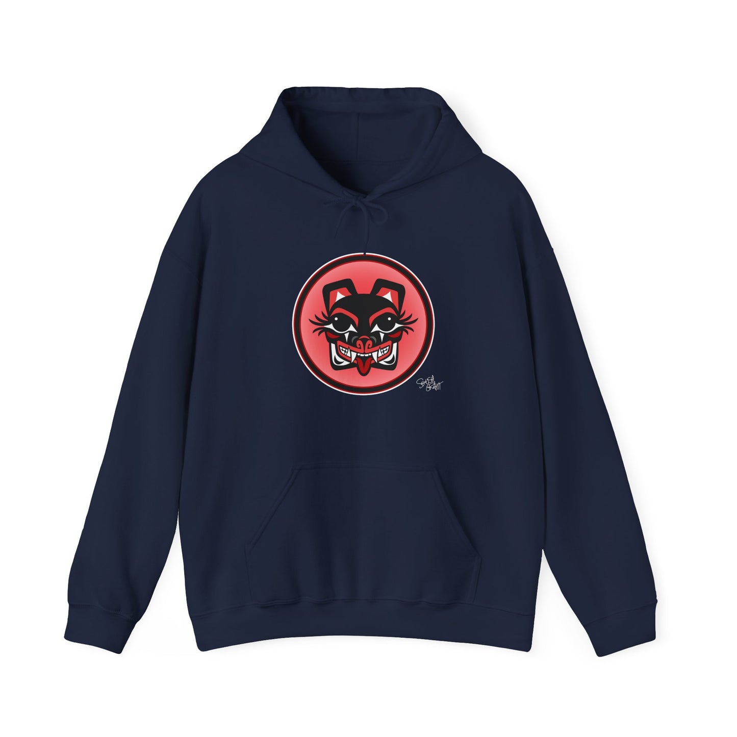 Mama Bear Baller Hoodie – Coast Salish Bear Head Circle Crest for Women