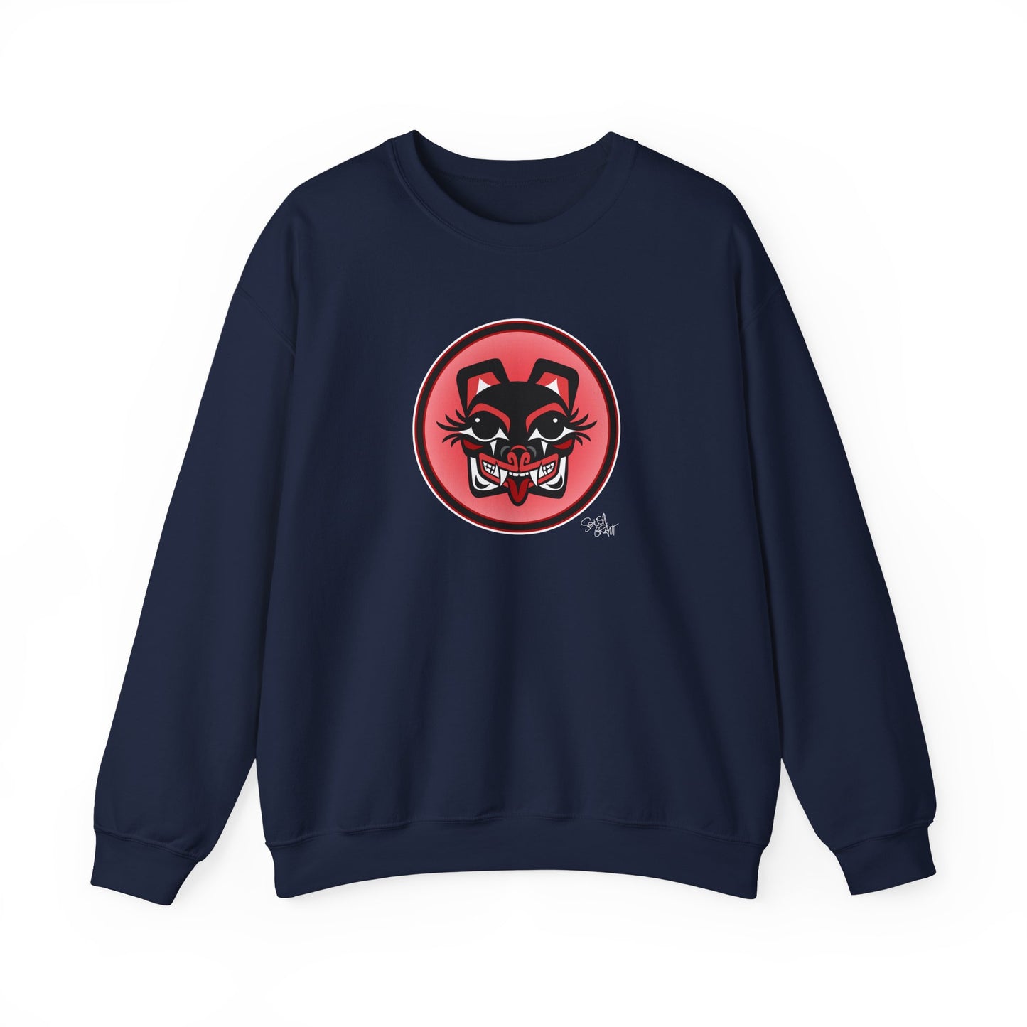 Mama Bear Baller Sweatshirt – Coast Salish Bear Head Circle Crest for Women