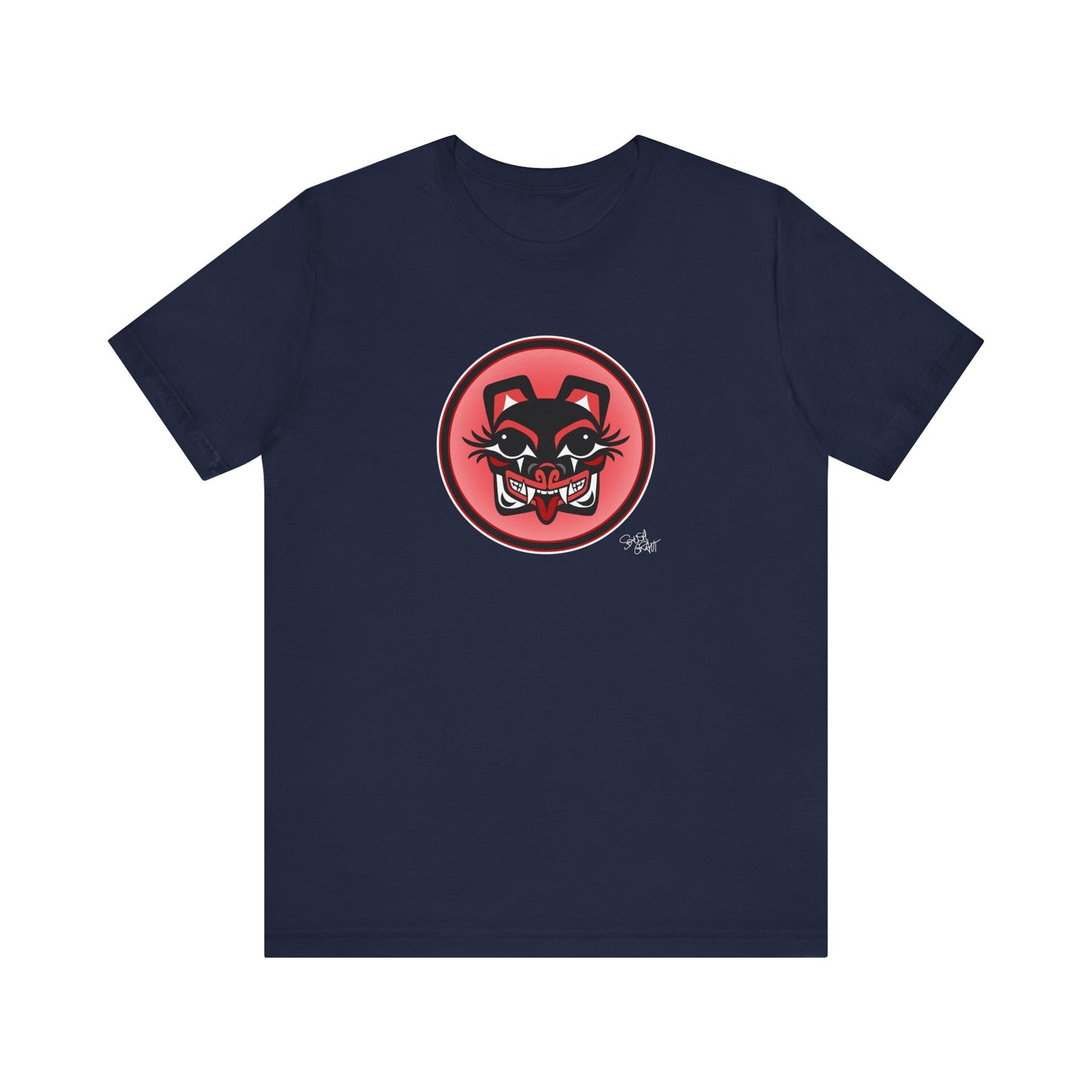 Mama Bear Baller Circle Crest T-Shirt – Coast Salish Bear Head Art for Women