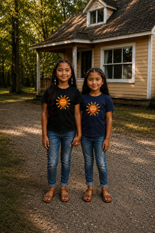 Summer Solstice Kids T-Shirt – Coast Salish Sun Art for Children