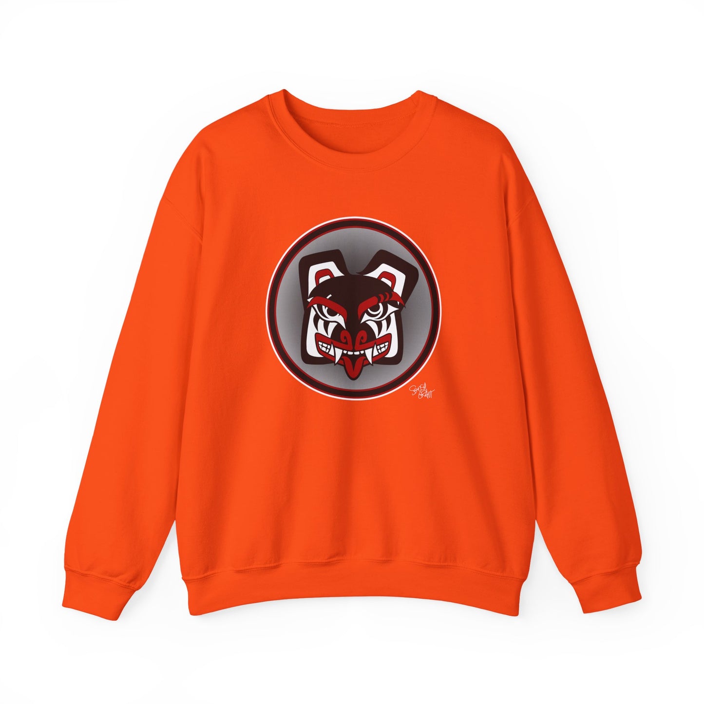 Papa Bear Baller Sweatshirt – Coast Salish Bear Head Circle Crest for Men