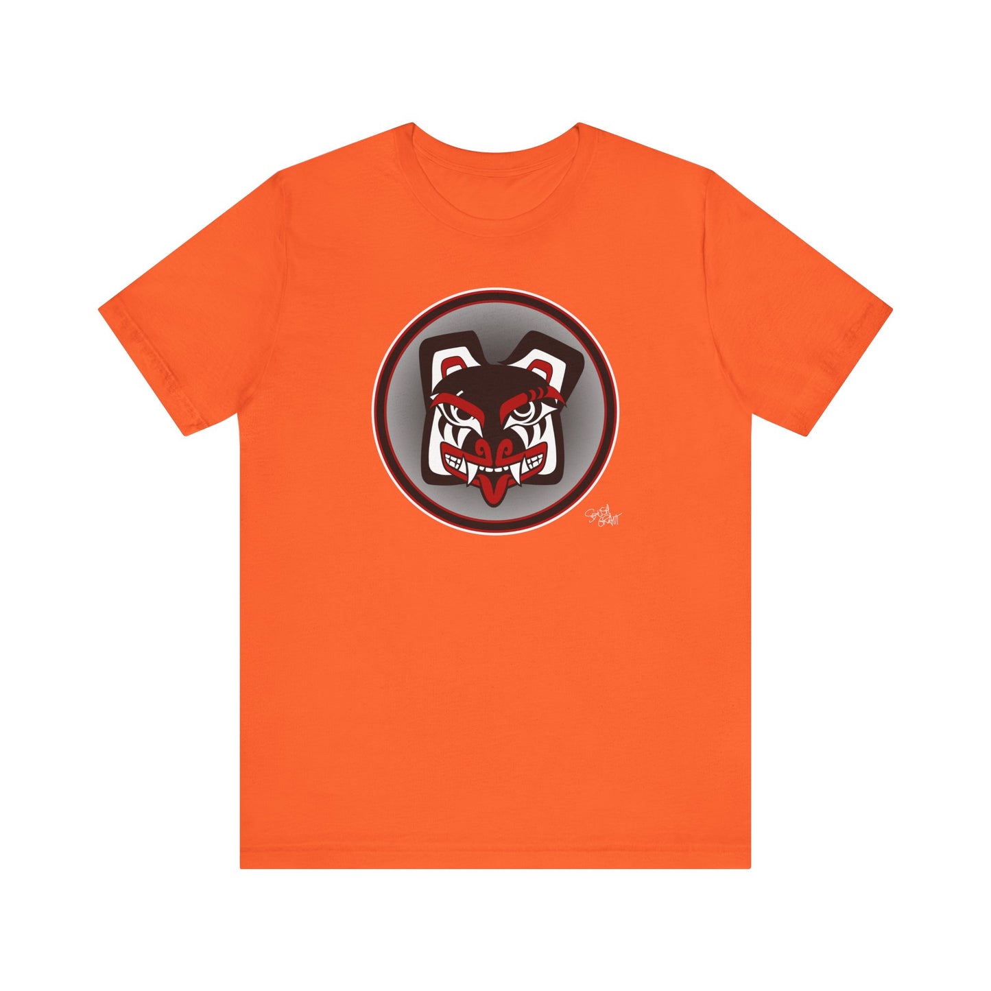 Papa Bear Baller Circle Crest T-Shirt – Coast Salish Bear Head Art for Men