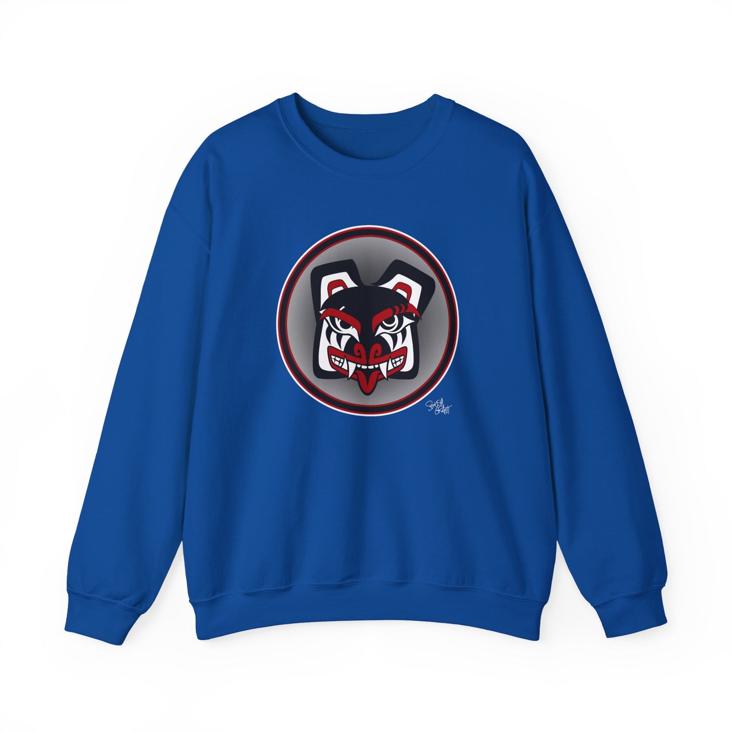 Papa Bear Baller Sweatshirt – Coast Salish Bear Head Circle Crest for Men