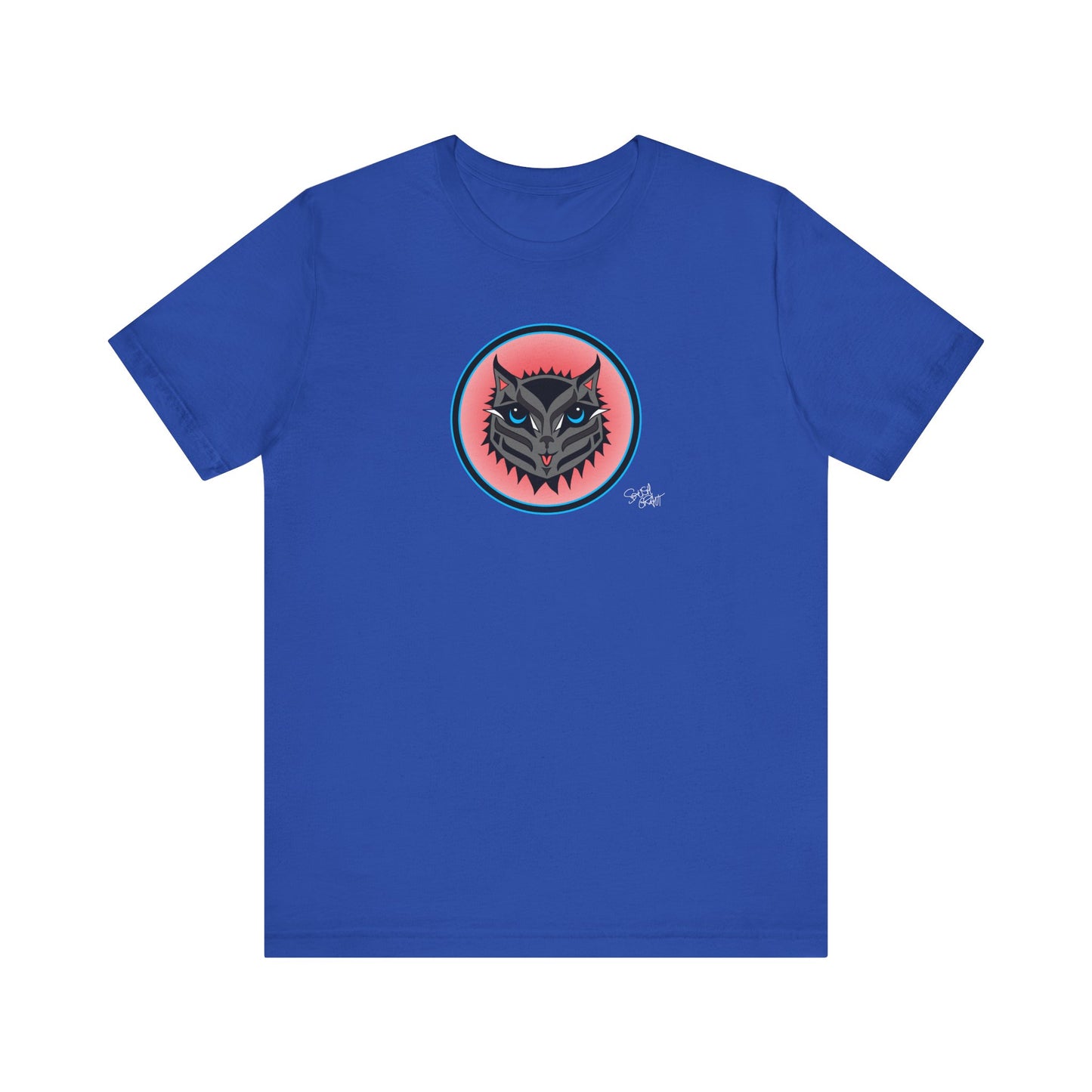 Boujee Rez Cat Salmon Baller Circle Crest T-Shirt – Coast Salish Cat Art for Women