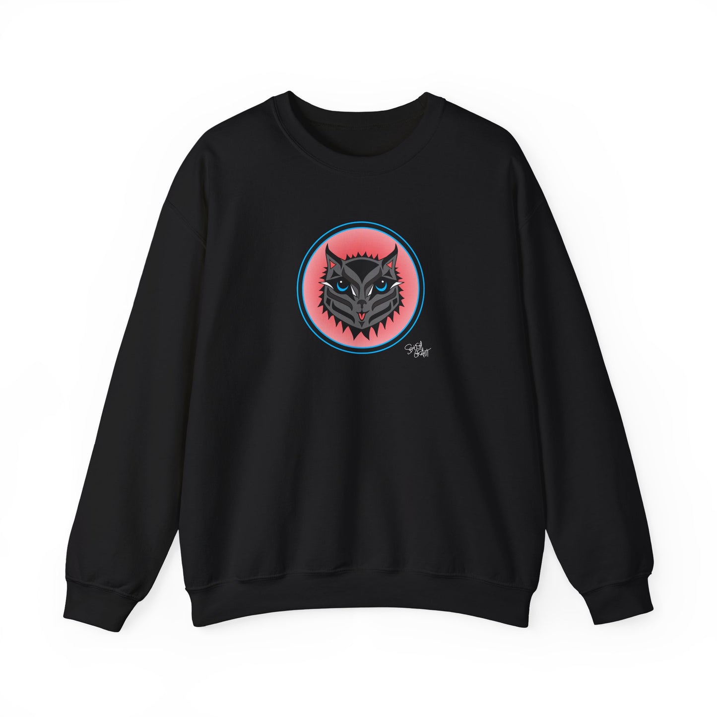 Boujee Rez Cat Salmon Baller Sweatshirt – Coast Salish Cat Circle Crest for Women