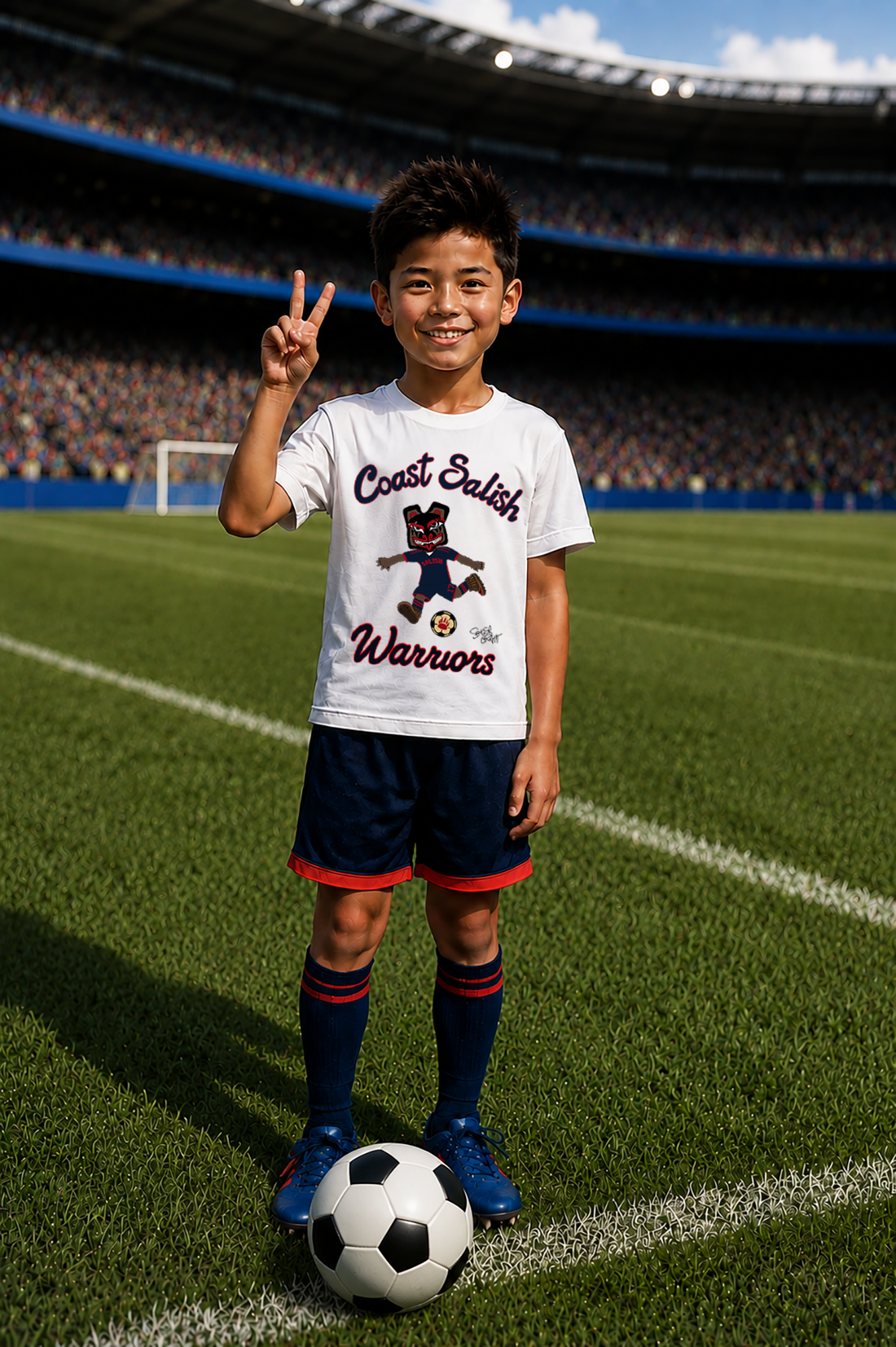 Coast Salish Warriors Soccer Boy's T-Shirt – Coast Salish Sportswear for Children