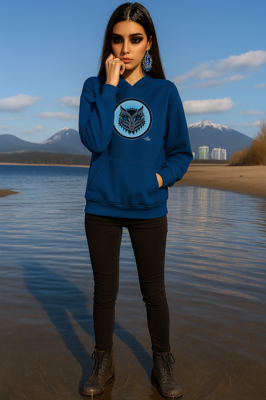 Salish Grant - Boujee Rez Cat Blue Baller Hoodie
