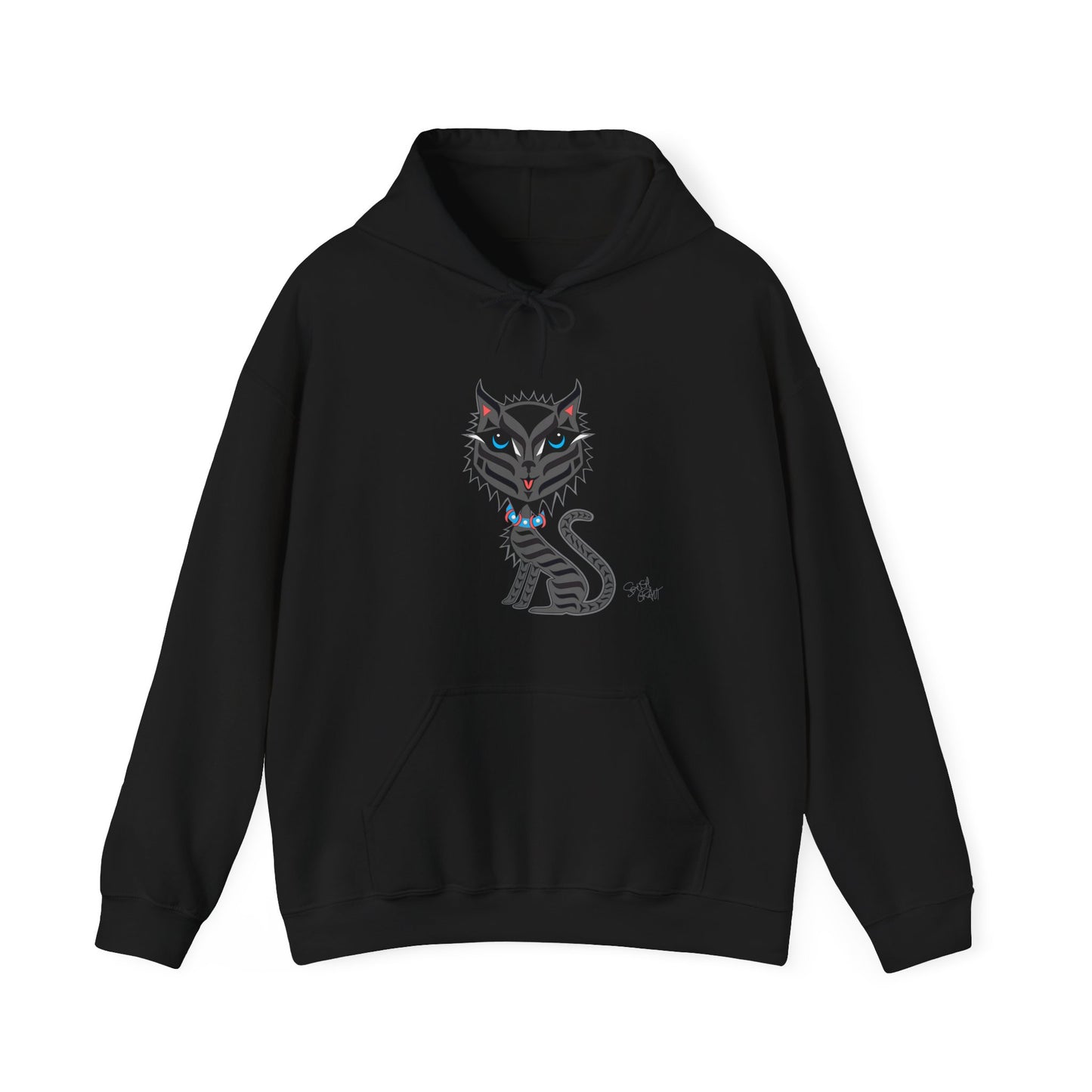 Boujee Rez Cat Hoodie – Coast Salish Cat Art for Women