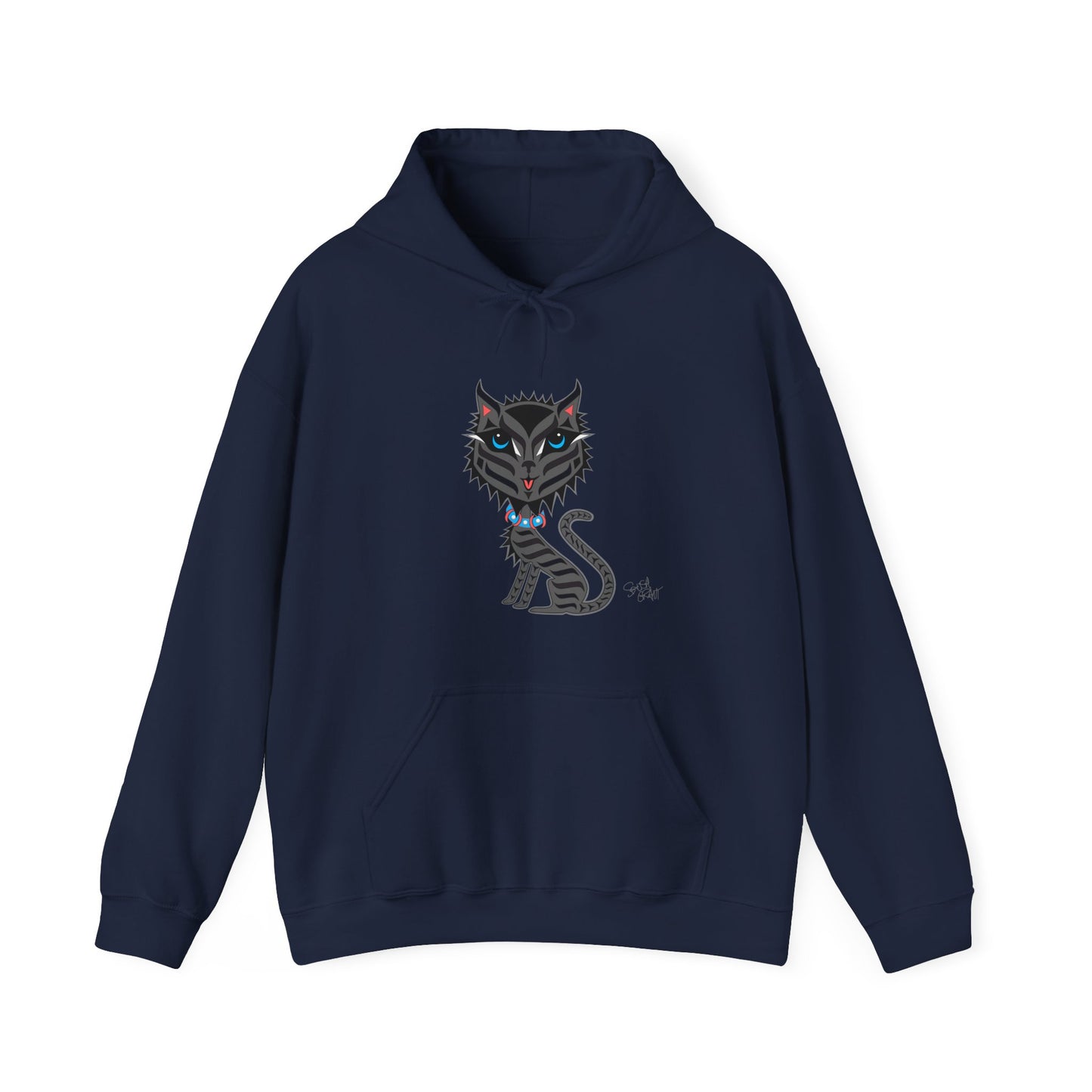 Boujee Rez Cat Hoodie – Coast Salish Cat Art for Women