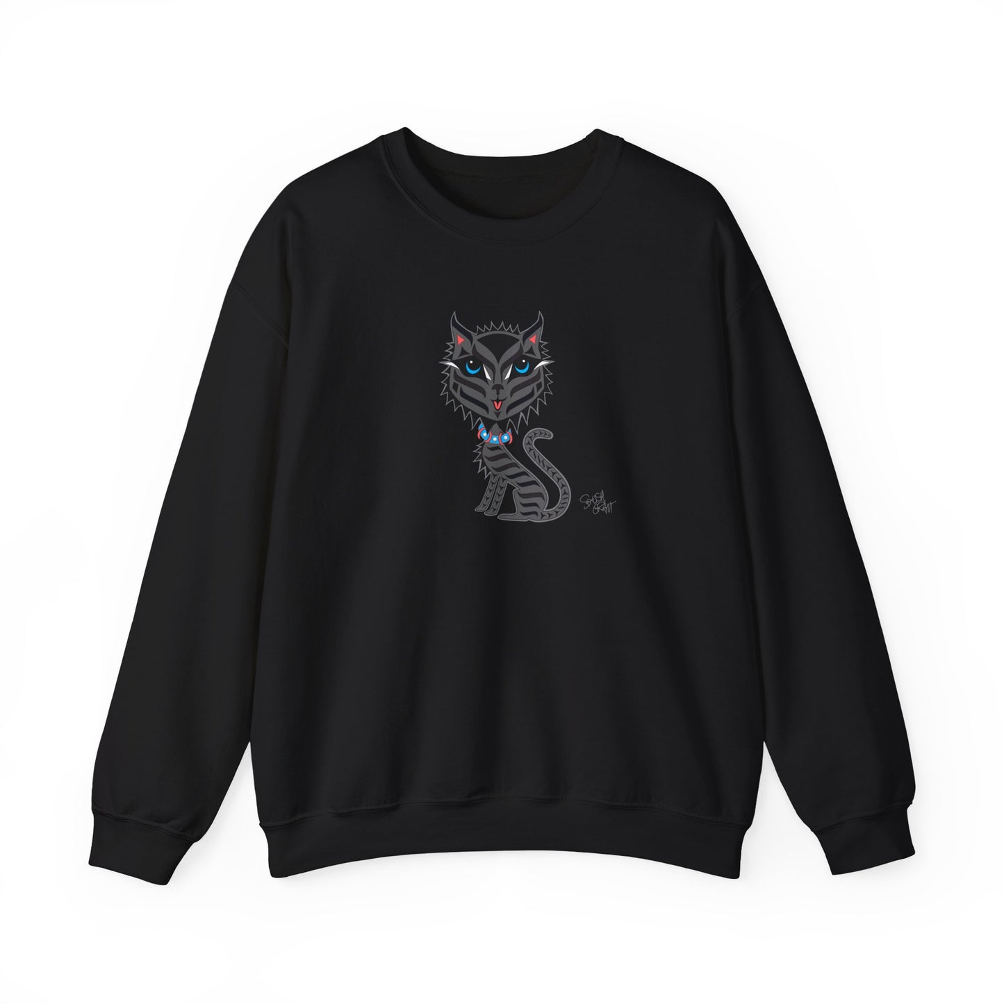 Boujee Rez Cat Sweatshirt – Coast Salish Cat Art for Women