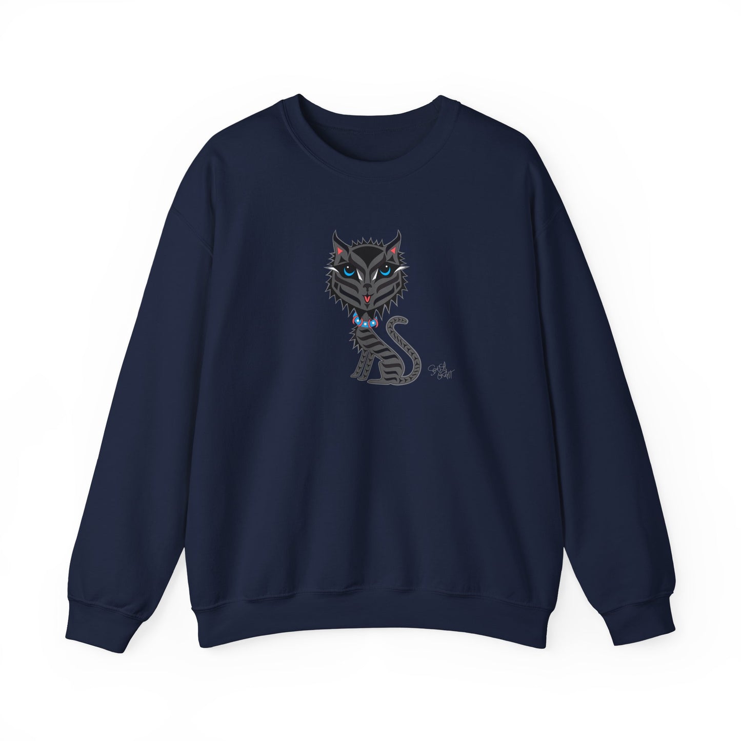 Boujee Rez Cat Sweatshirt – Coast Salish Cat Art for Women