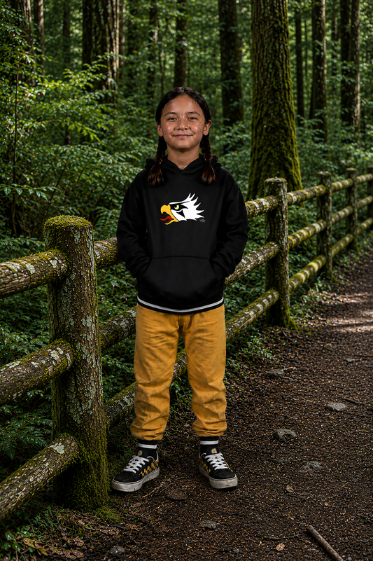 Eagle Head Kids Hoodie – Coast Salish Eagle Crest Art for Children