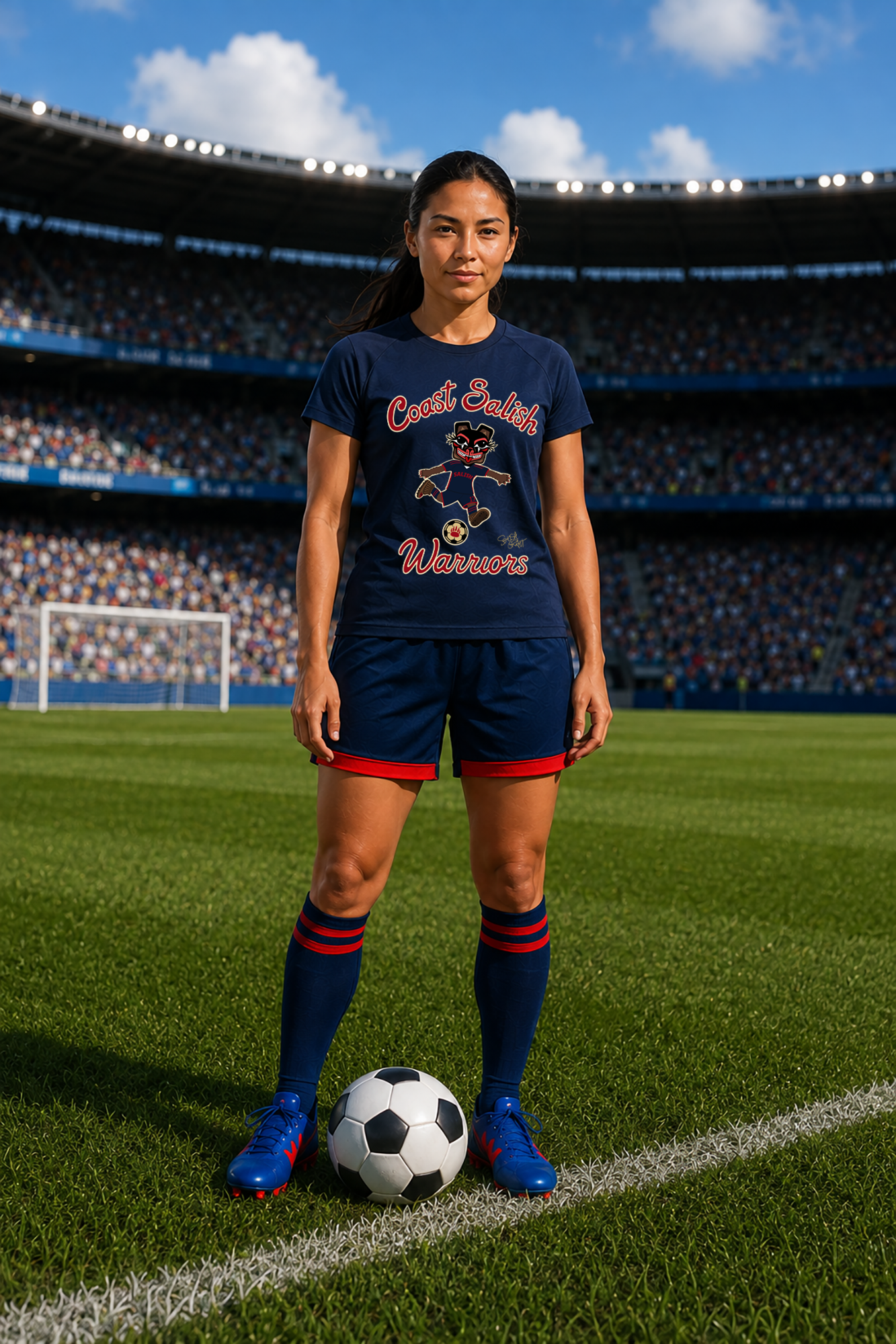 Coast Salish Warriors Soccer Women's Navy T-Shirt – Coast Salish Sportswear for Women