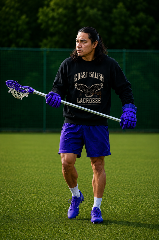 Crows Lacrosse Team Sweatshirt – Coast Salish Art for Men