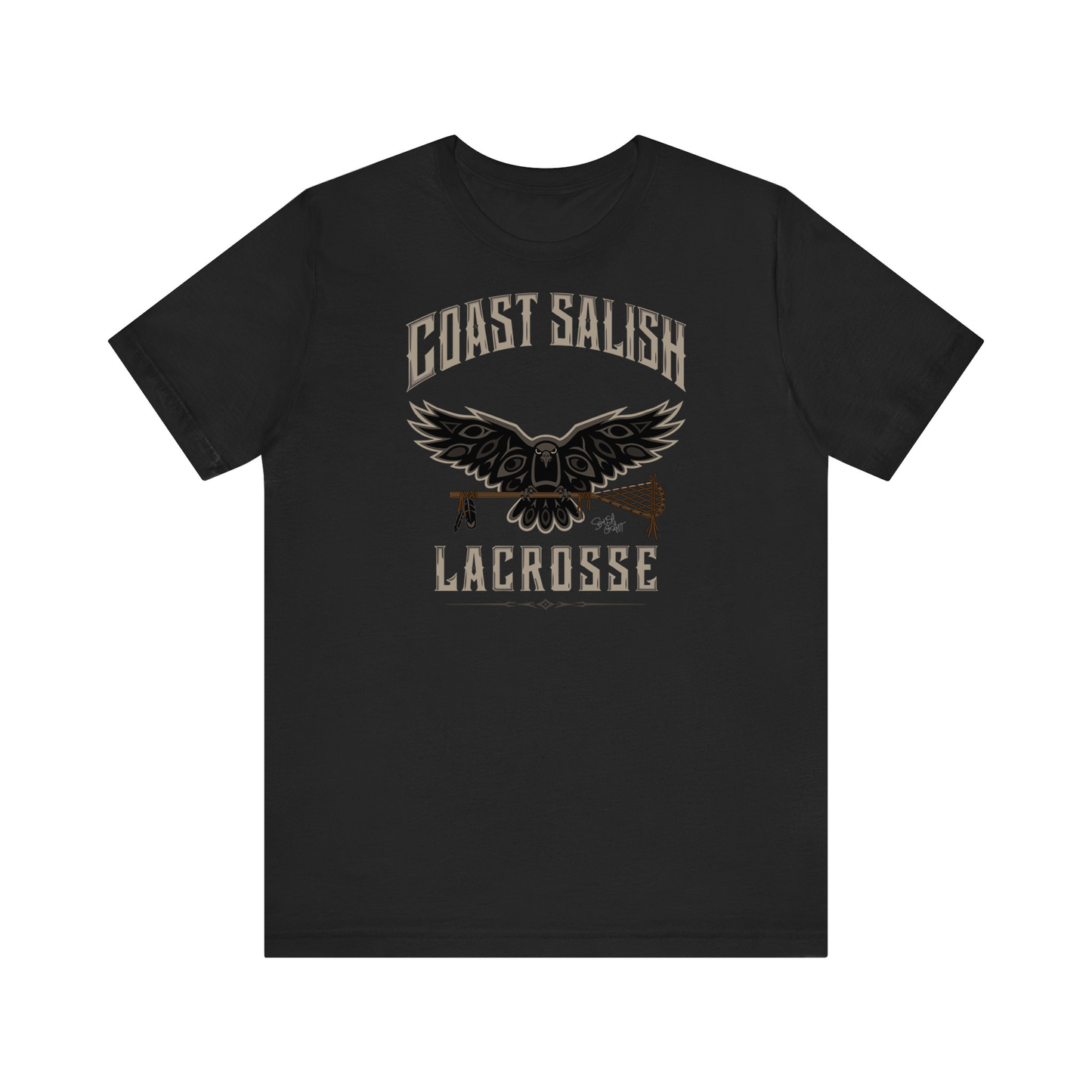 Crows Lacrosse Team Coast Salish T-Shirt for Women – Original Indigenous Lacrosse Art