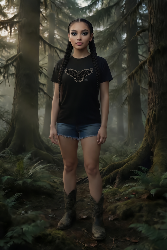 Crow Coast Salish T-Shirt for Women – Original Indigenous Crow Art