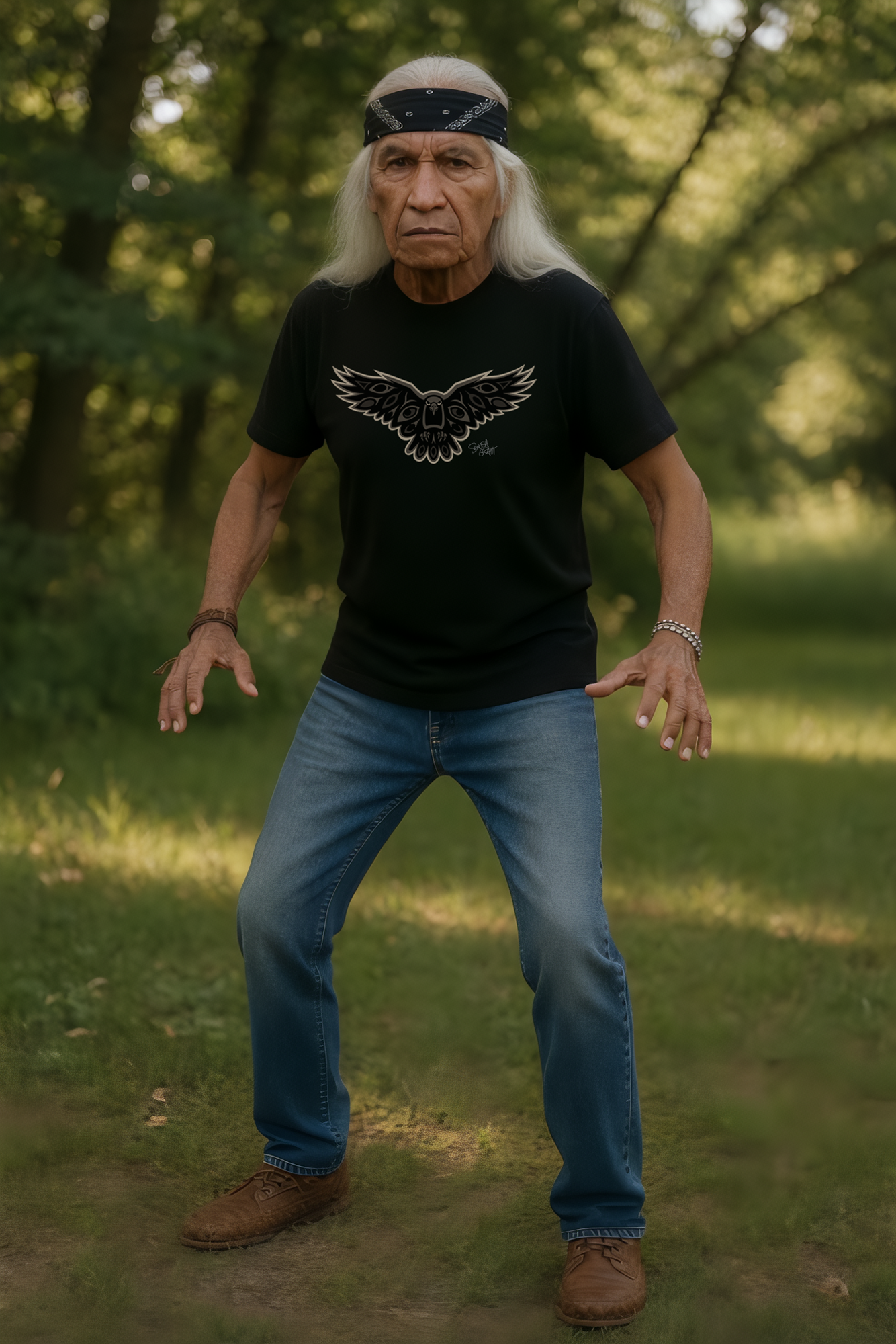 Crow Coast Salish T-Shirt for Men – Original Indigenous Crow Art