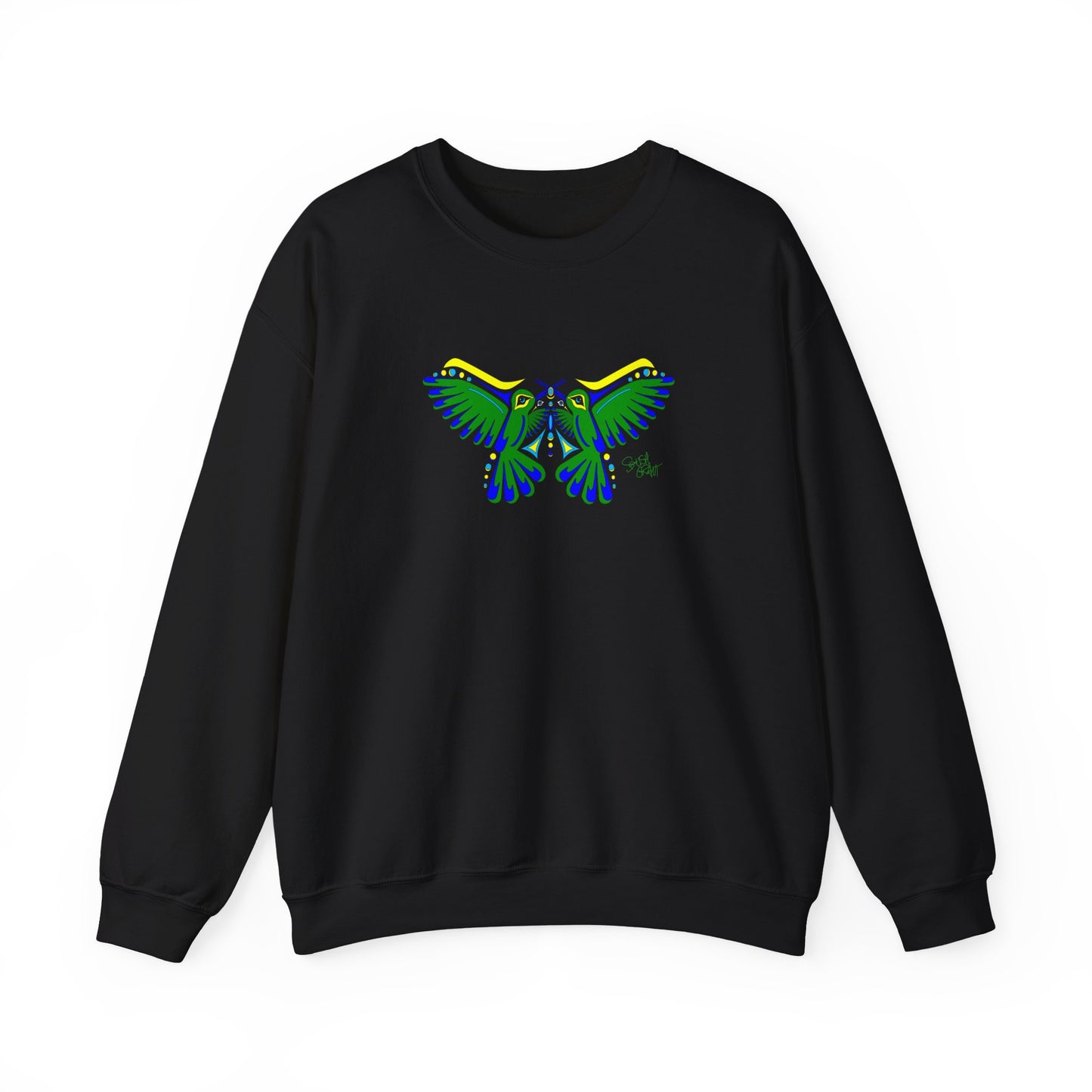 Hummingbird Green Butterfly Sweatshirt – Coast Salish Art for Women