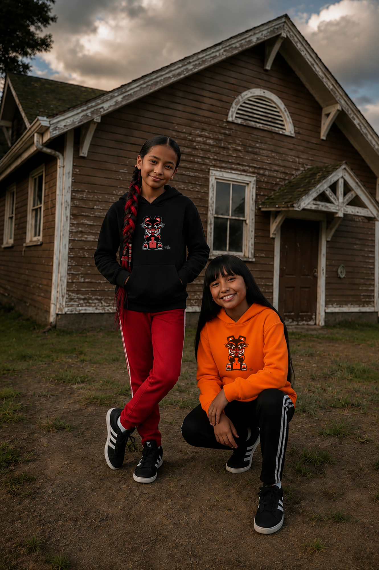 Mama Bear Kids Hoodie – Coast Salish Bear Art for Children