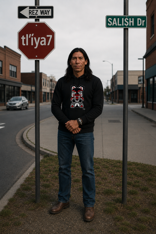 Papa Bear Hoodie – Coast Salish Art for Men
