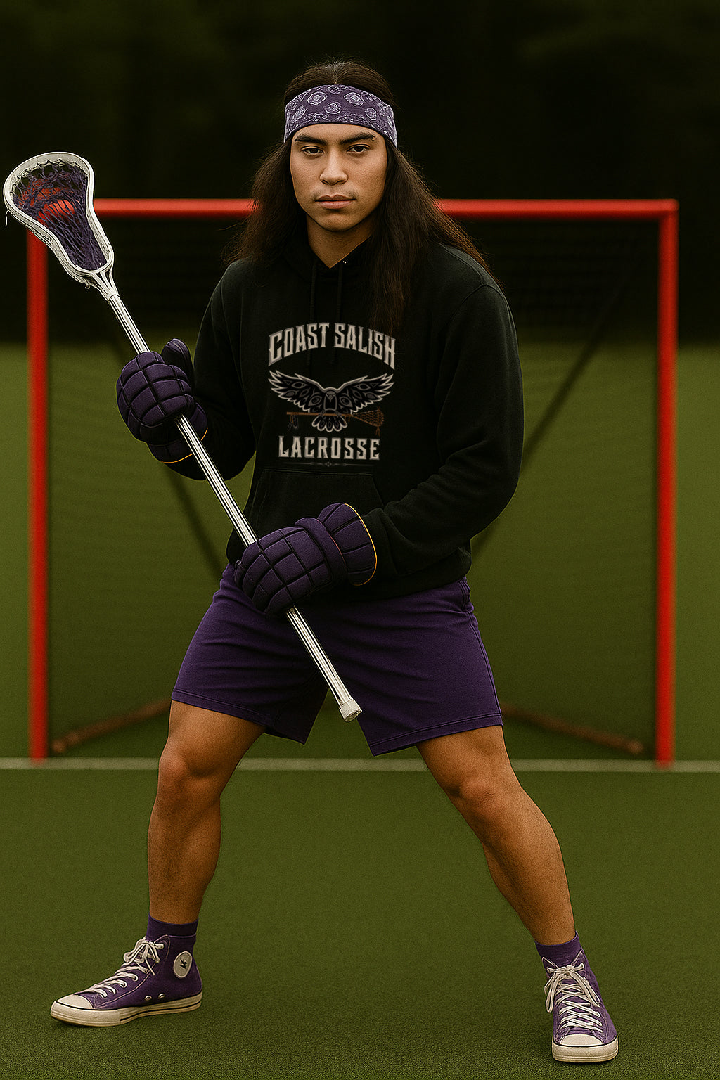 Crows Lacrosse Team Hoodie – Coast Salish Art for Men