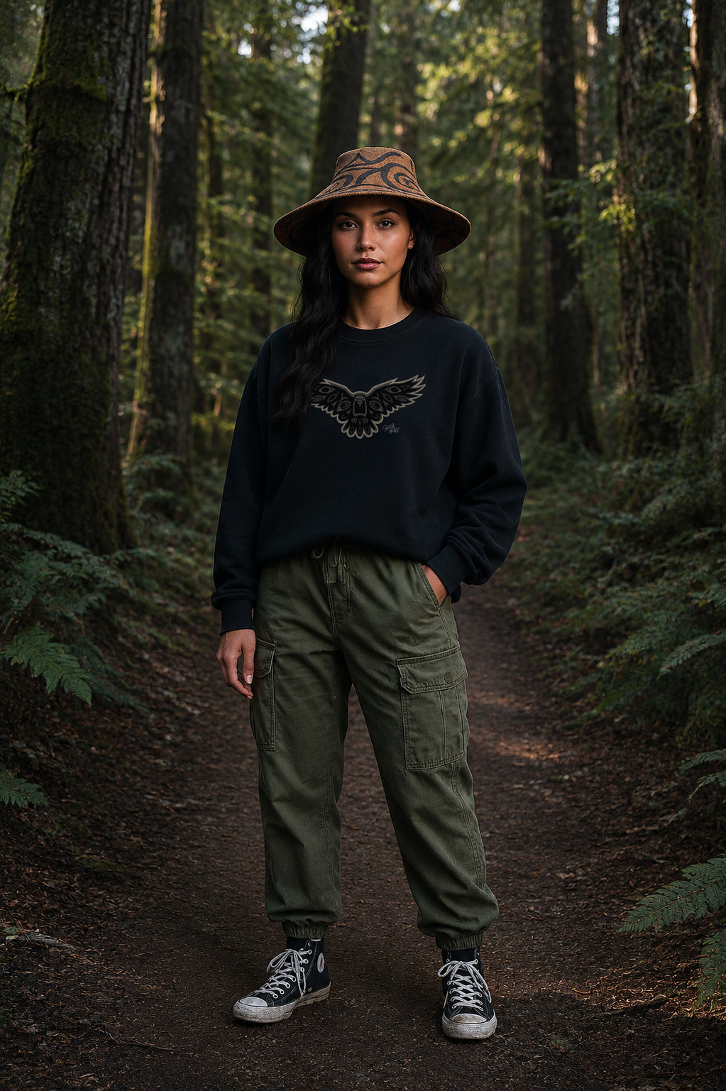 Crow Sweatshirt – Coast Salish Art for Women