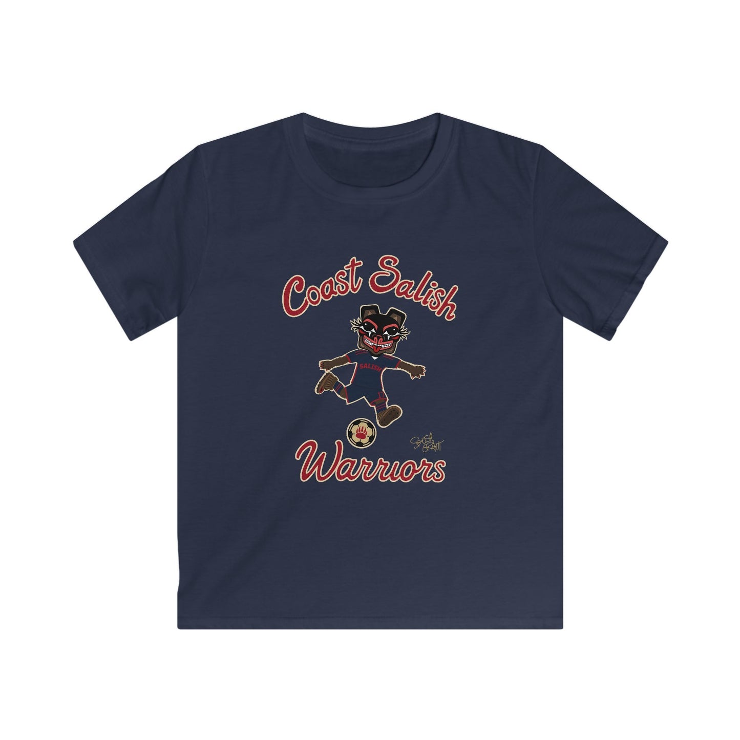 Coast Salish Warriors Soccer Boy's Navy T-Shirt – Coast Salish Sportswear for Children
