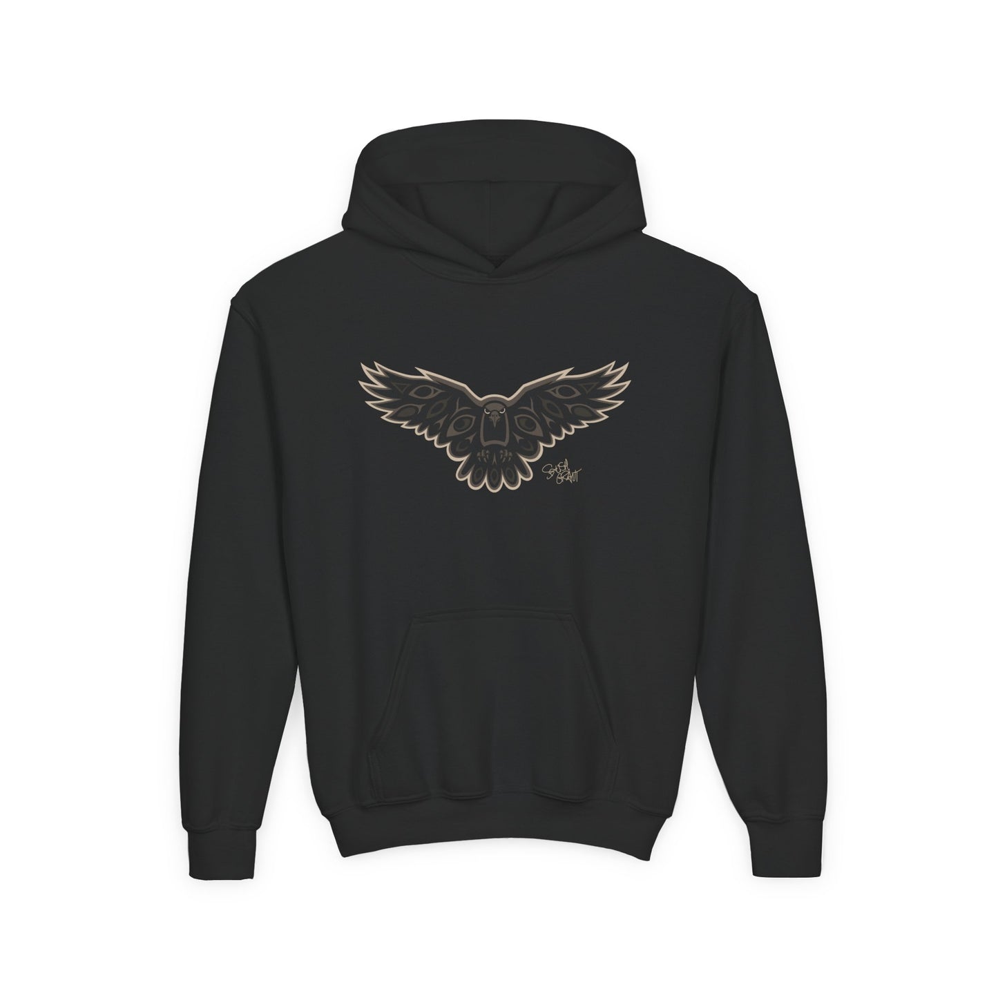 Crow Kids Hoodie – Coast Salish Art for Children