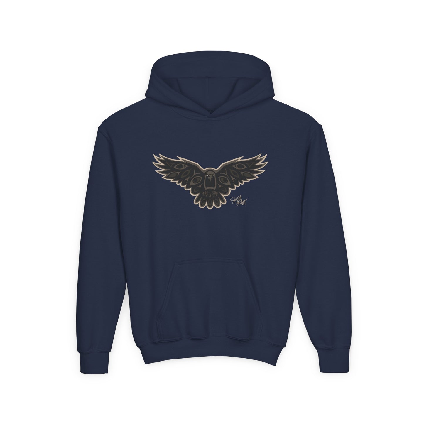 Crow Kids Hoodie – Coast Salish Art for Children