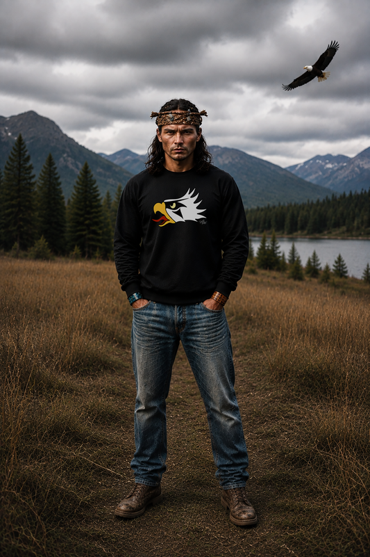 Eagle Head Sweatshirt – Coast Salish Eagle Crest Art for Men