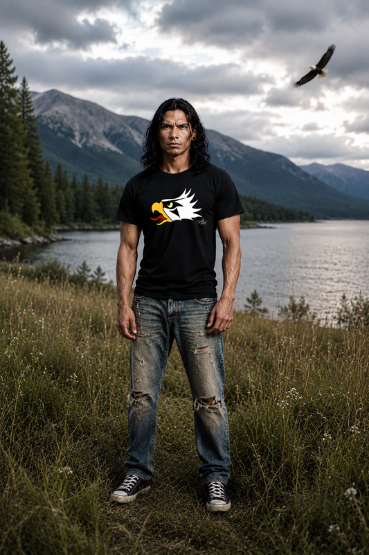 Eagle Head Coast Salish T-Shirt for Men – Original Indigenous Eagle Crest Art