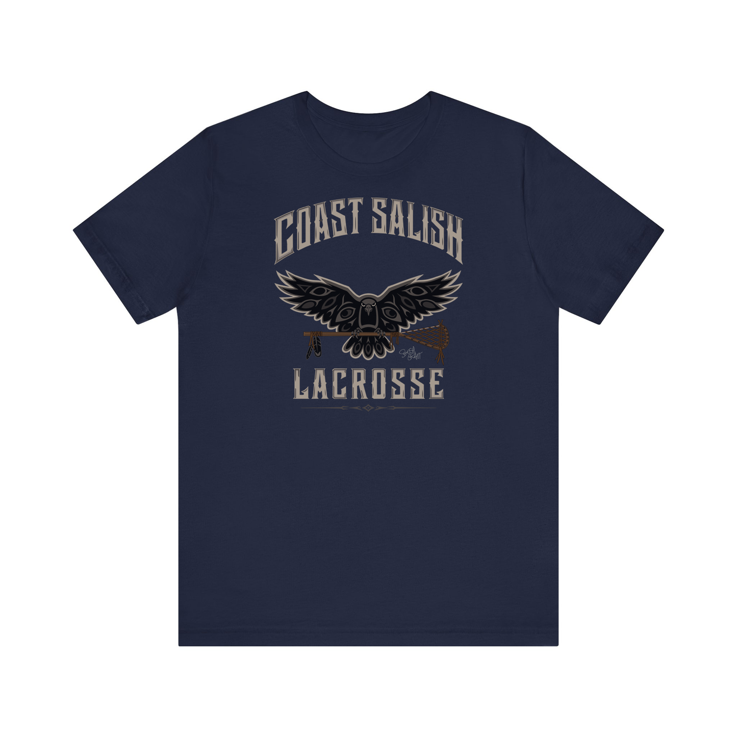 Crows Lacrosse Team Coast Salish T-Shirt for Women – Original Indigenous Lacrosse Art
