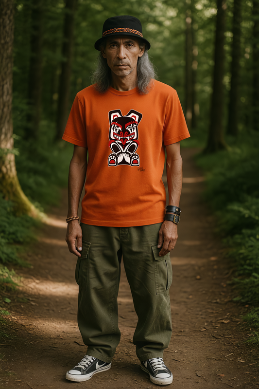 Papa Bear Coast Salish T-Shirt for Men – Original Indigenous Bear Art