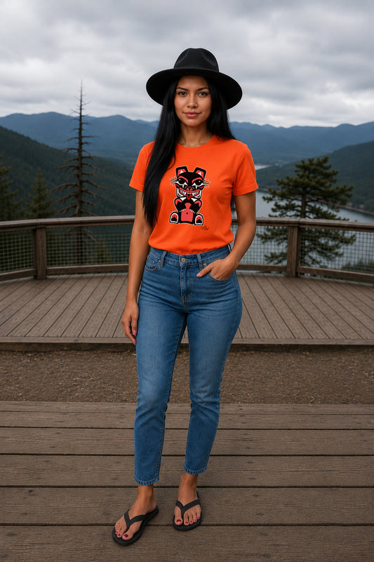 Mama Bear Coast Salish T-Shirt for Women – Original Indigenous Bear Art