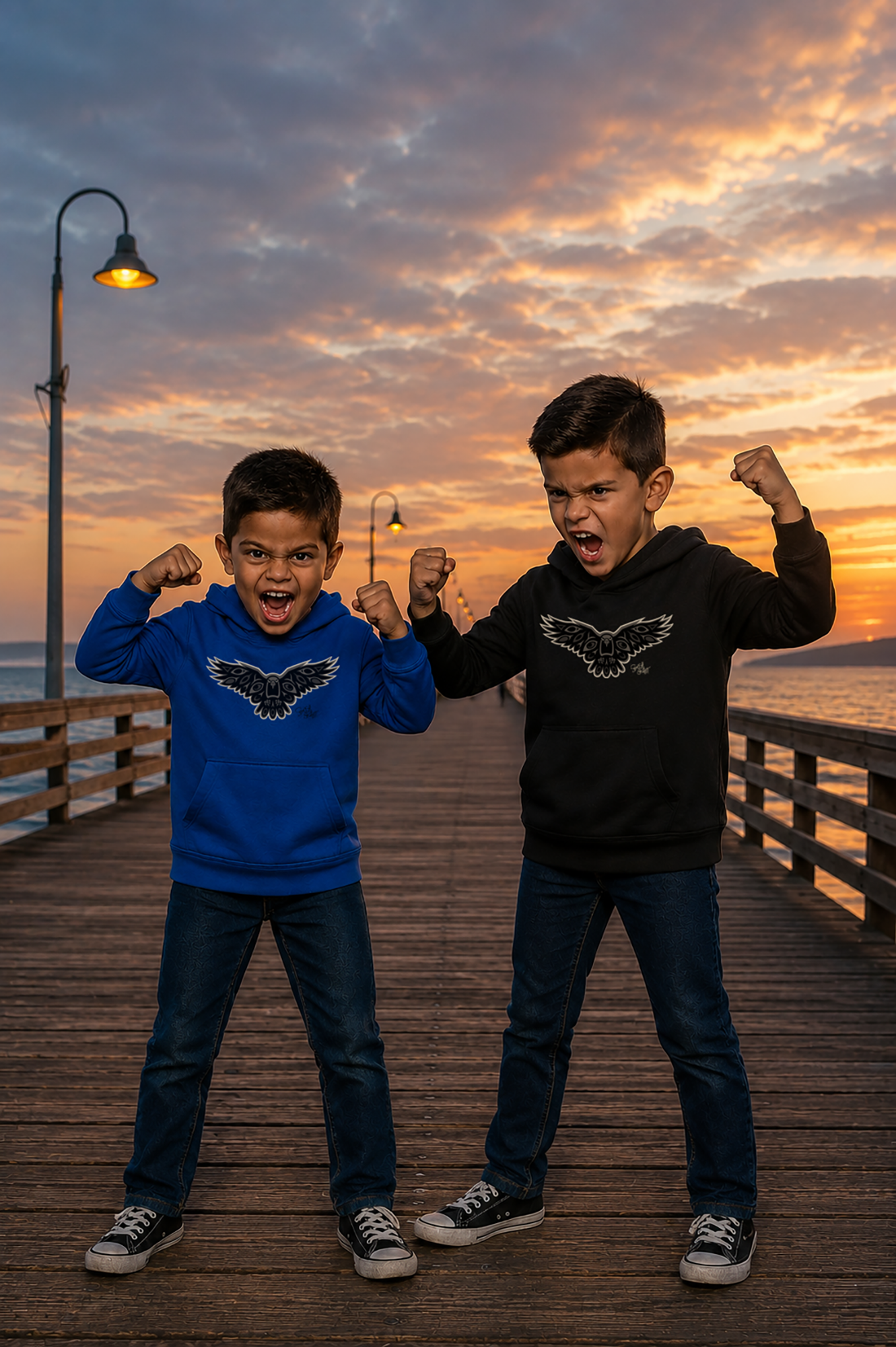 Crow Kids Hoodie – Coast Salish Art for Children