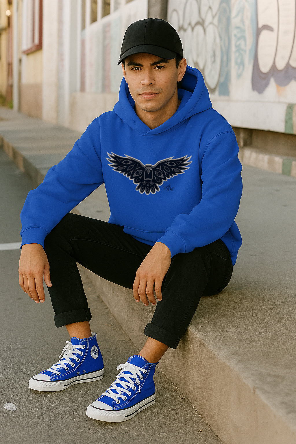 Crow Hoodie – Coast Salish Art for Men