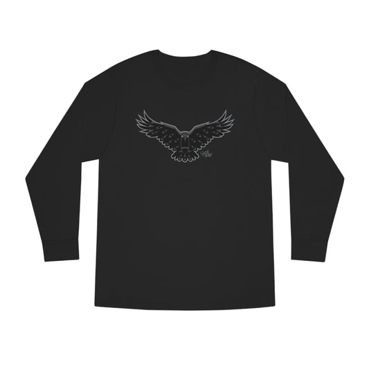 Salish Grant - Crow Long Sleeve T-shirt authentic art Vancouver Canada Black