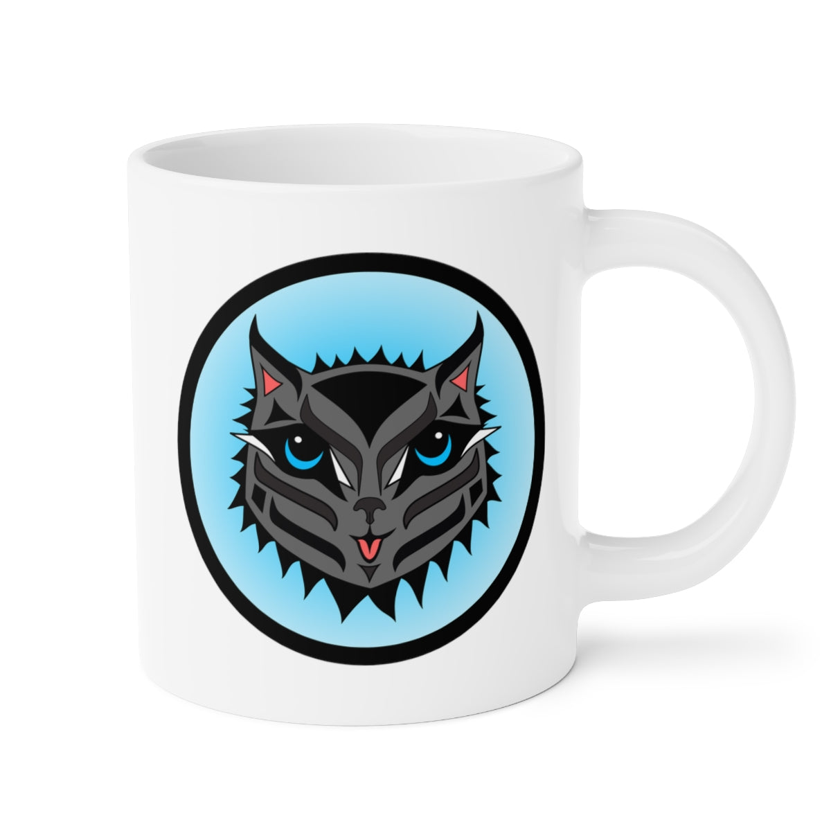 Salish Grant - Blue Baller Cat Mug authentic Coast Salish Art Homeware