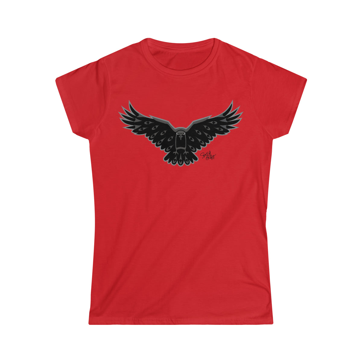 Salish Grant - Crow Fitted Tee Authentic Coast Salish Art