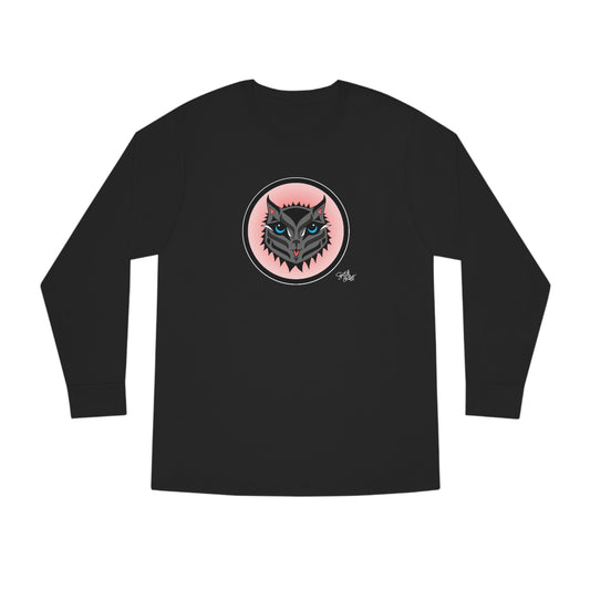 Salish Grant - Boujee Rez Cat Salmon Baller Long Sleeve Tee Black