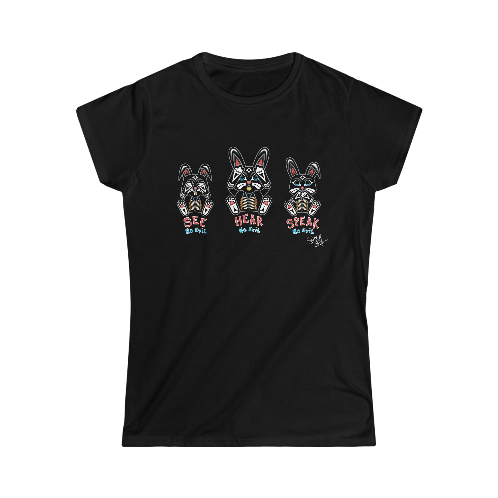 Salish Grant - See Hear Speak No Evil fitted Tee