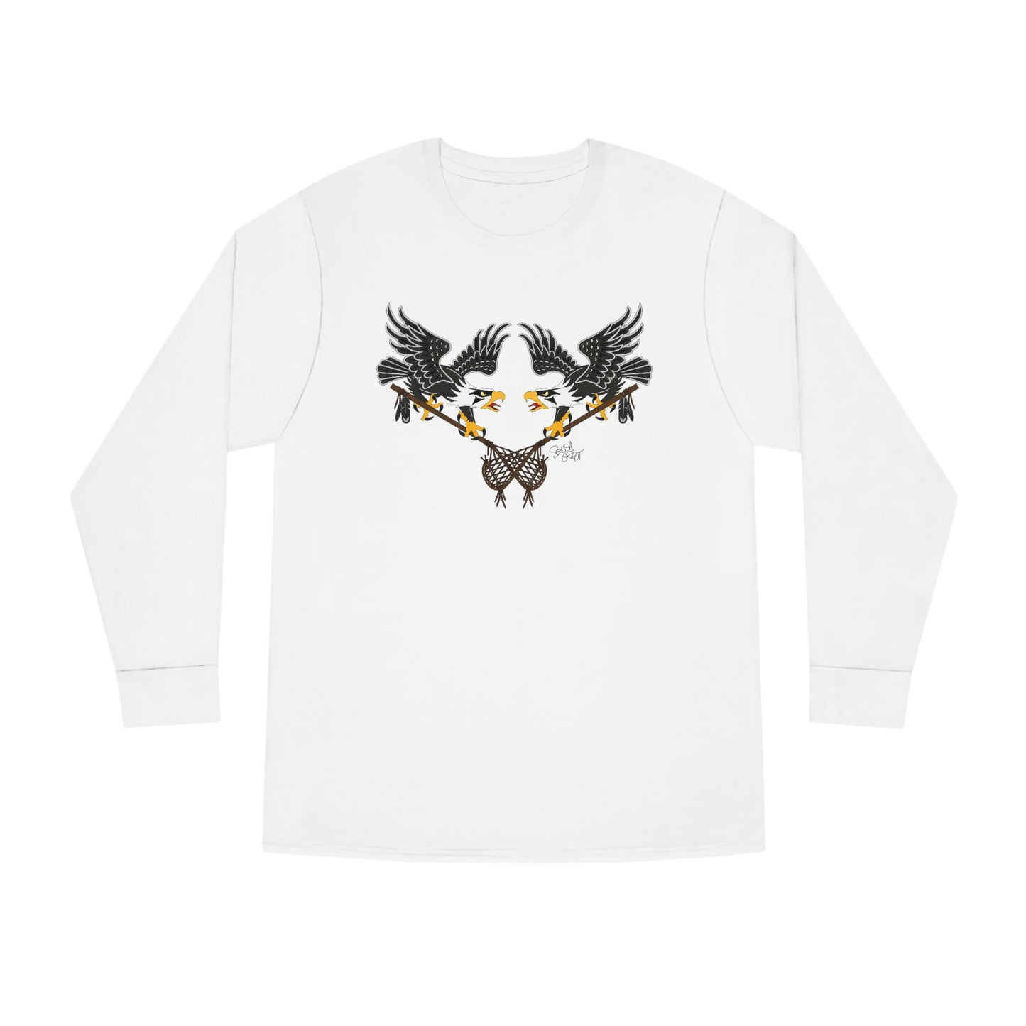 Salish Grant - Eagles Lacrosse Long Sleeve T-shirt White